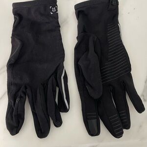 lululemon athletica Black Active Touchscreen Gloves with Grip Stripes